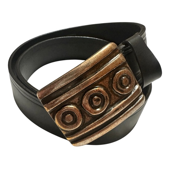 GAP Vintage Statement 90’s Black Leather Belt USA Made main image 5